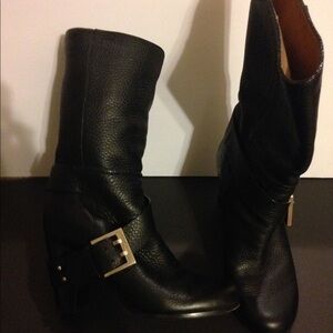👠 CHLOE 👠 Black pebbled leather authentic boot…